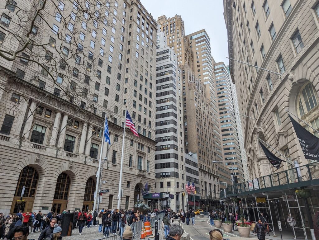 Wall Street dans le Financial district